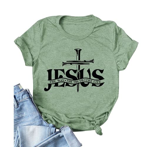Jesus Shirt for Women Jesus The Way The Truth Christian Gift Graphic T-Shirt