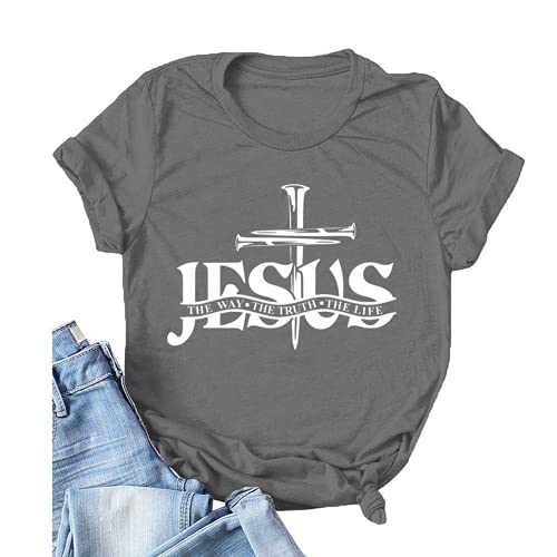 Jesus Shirt for Women Jesus The Way The Truth Christian Gift Graphic T-Shirt