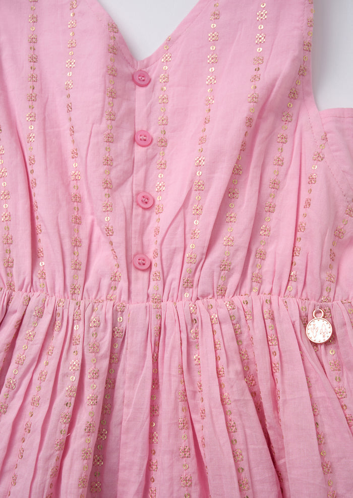 Jilly Pink Embroidered Playsuit