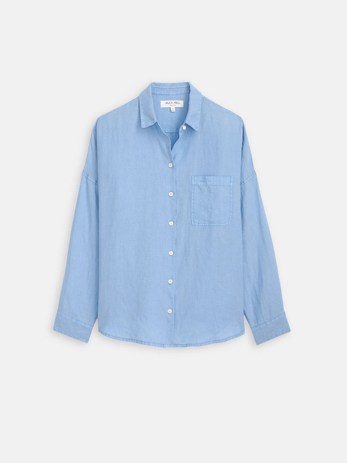 Jo Shirt in Linen - Bel Air Blue