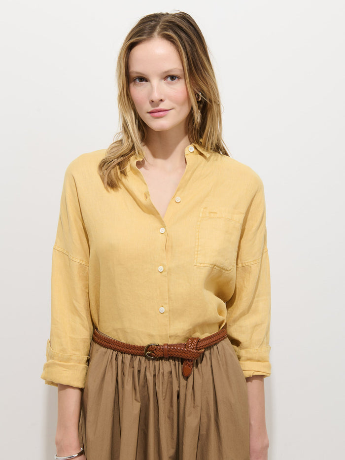 Jo Shirt in Linen - Light Sienna