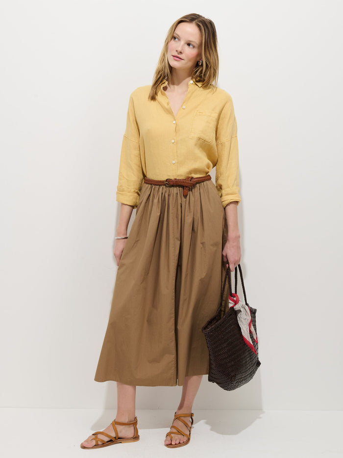 Jo Shirt in Linen - Light Sienna