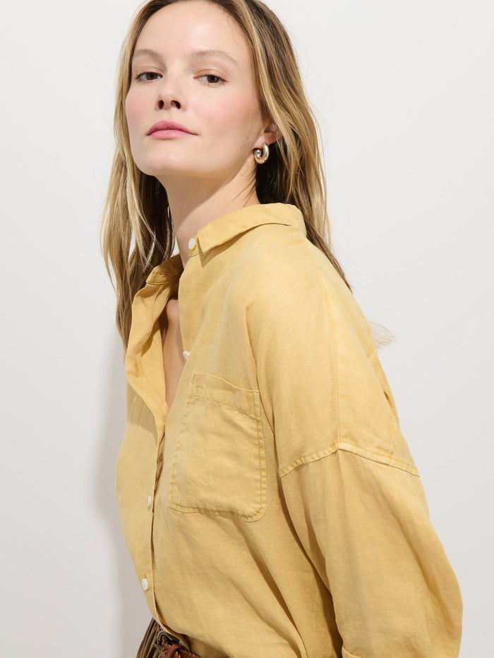Jo Shirt in Linen - Light Sienna