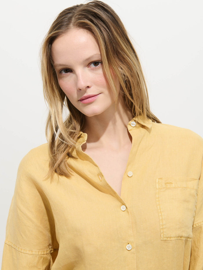 Jo Shirt in Linen - Light Sienna