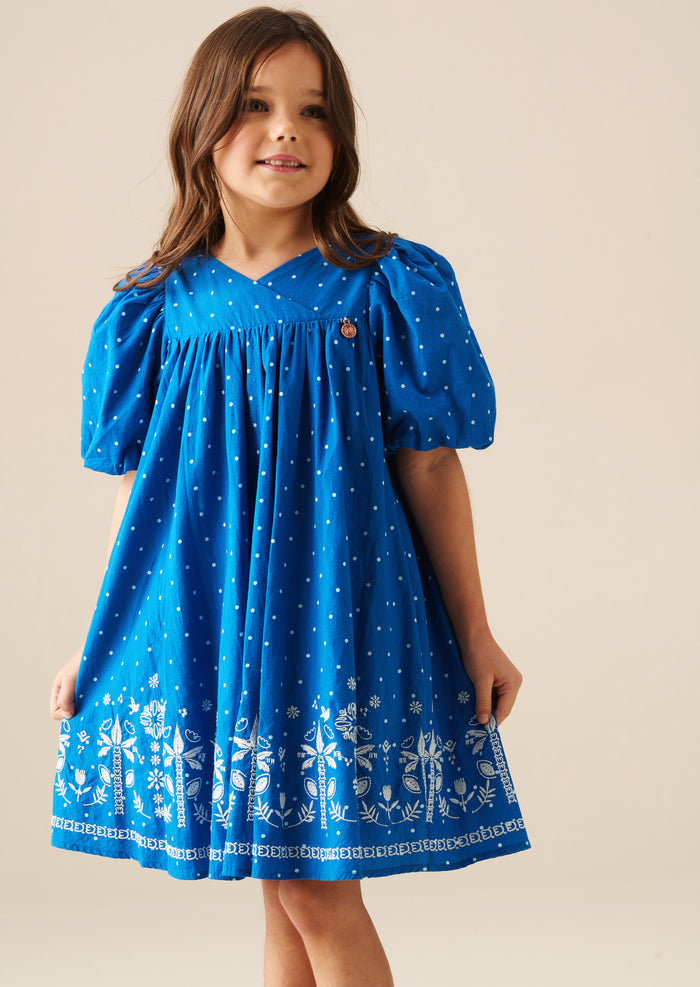 Josie Palm Embroidered Swing Dress