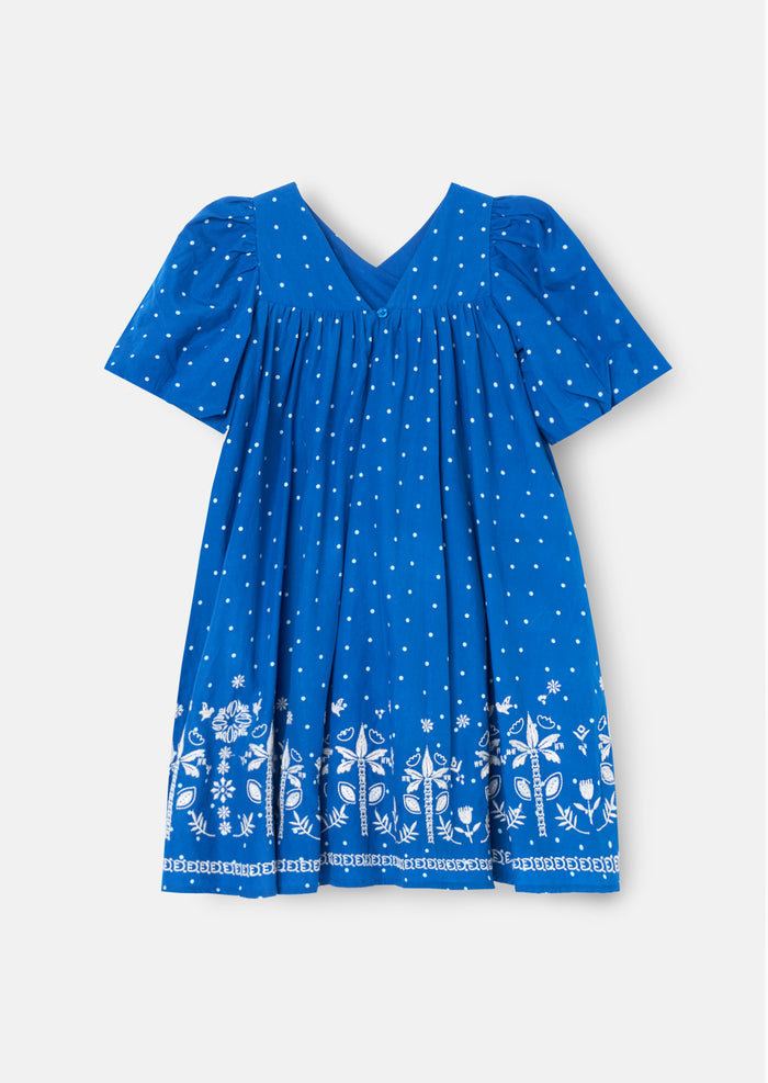 Josie Palm Embroidered Swing Dress