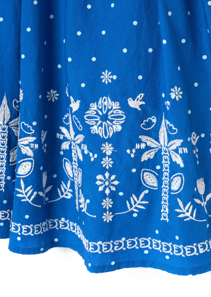 Josie Palm Embroidered Swing Dress