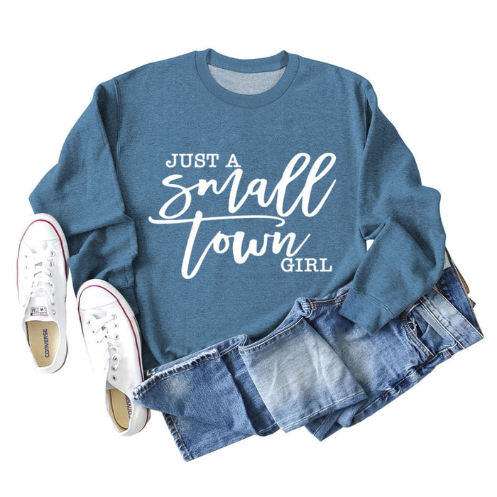 Blue sweater (white font) / S