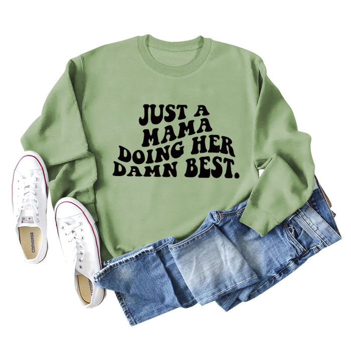 Olive sweater (black font) / S