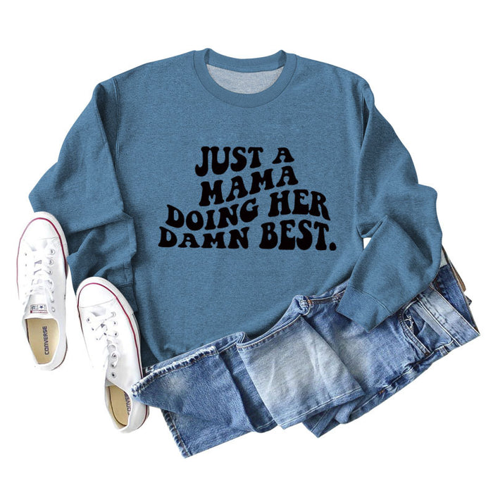 Blue sweater (black font) / S