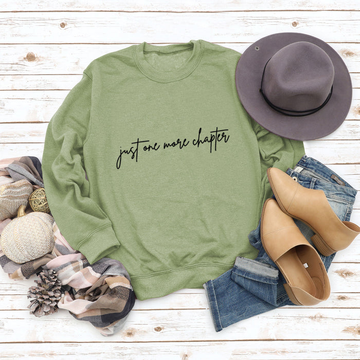 Olive green sweater (black font) / S