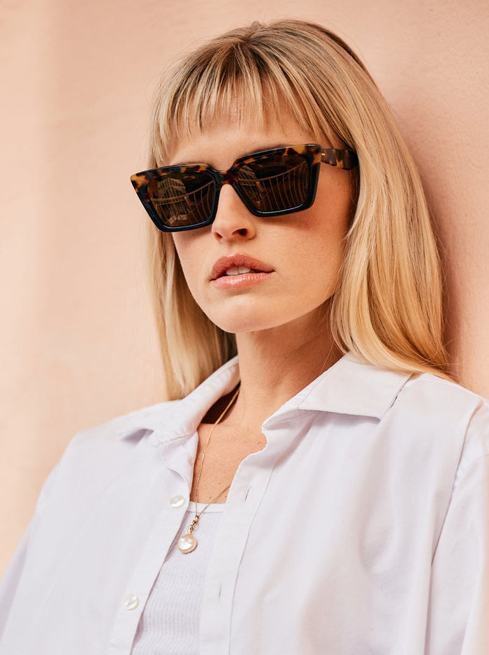 Keera Sunglasses - Coral Tortoise - Dark Smoke