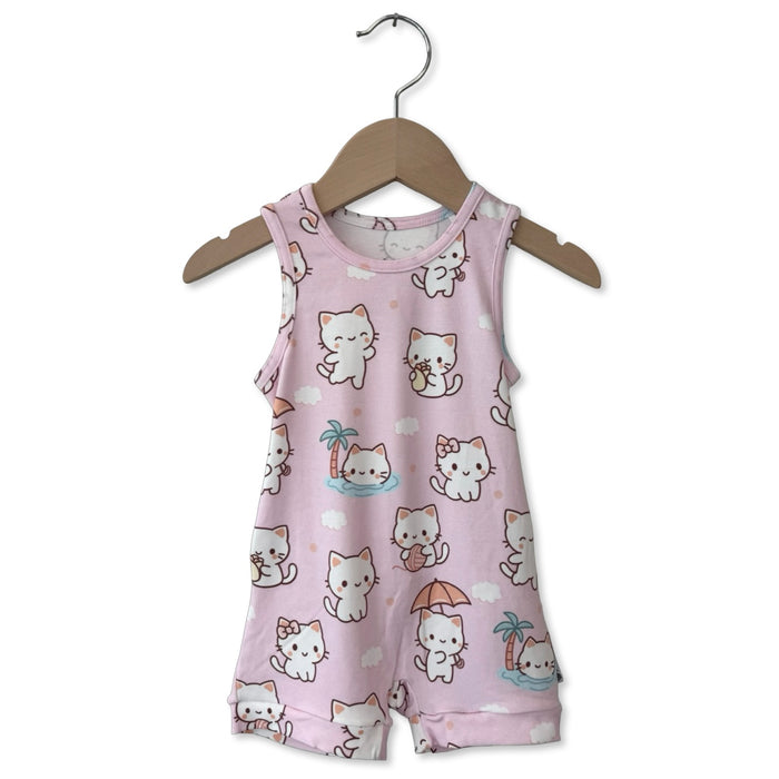 Kitty Daydream Kid's Sleeveless Shorty Romper Luxe Edition | Cotton Bamboo Blend