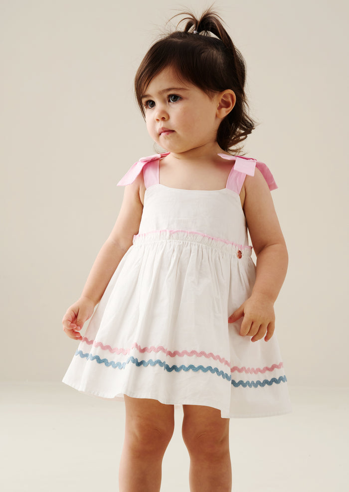 Kyra Ric Rac Trim Frill Dress & Bloomer