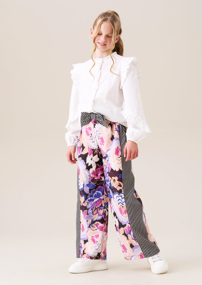 Lacey Embroidered Frill Sleeve Blouse