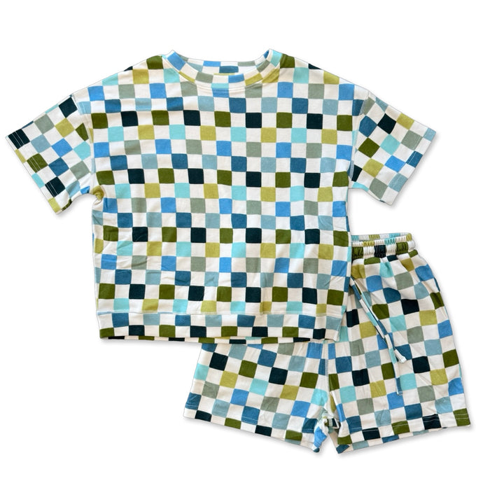 Lagoon Check CALM CLOUD Short Set
