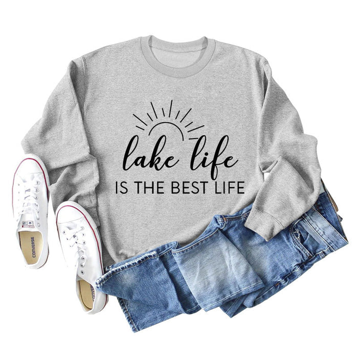 Gray sweater (black font) / S
