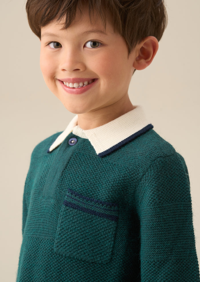 Landon Textured Knitted Polo