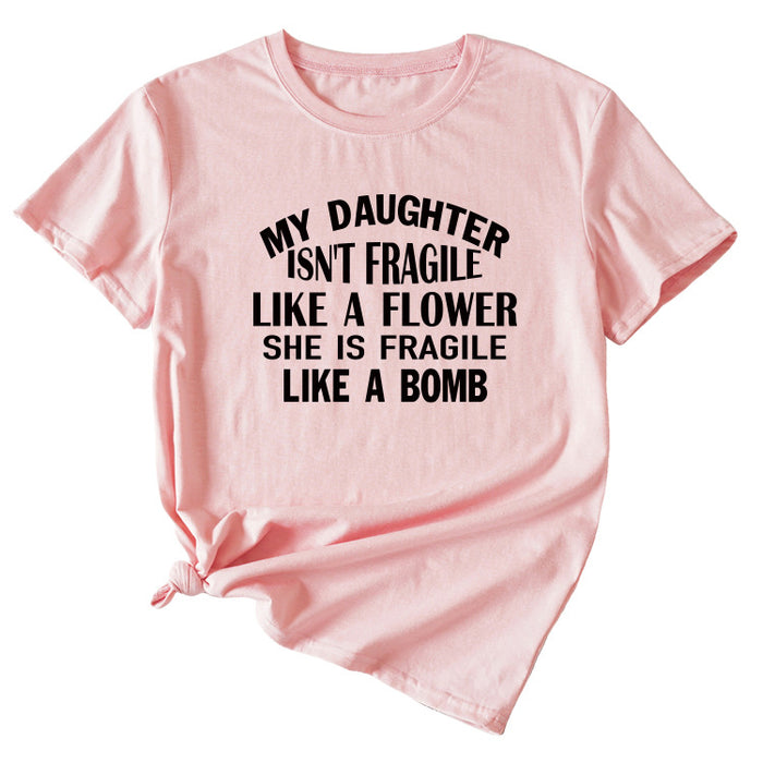 Pink (black font) / S