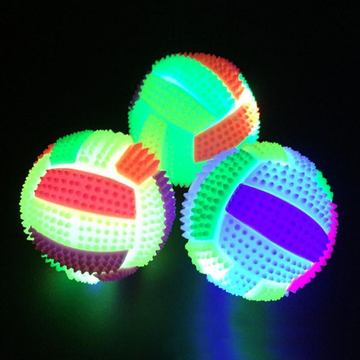 LED Color Changing Dog Squeak Ball Toys Pet Clever