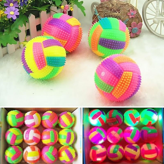 LED Color Changing Dog Squeak Ball Toys Pet Clever