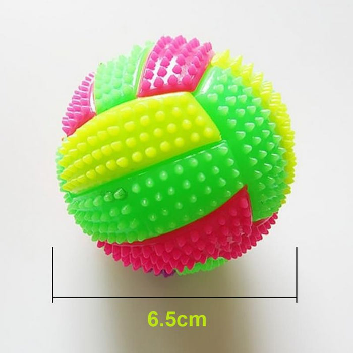LED Color Changing Dog Squeak Ball Toys Pet Clever