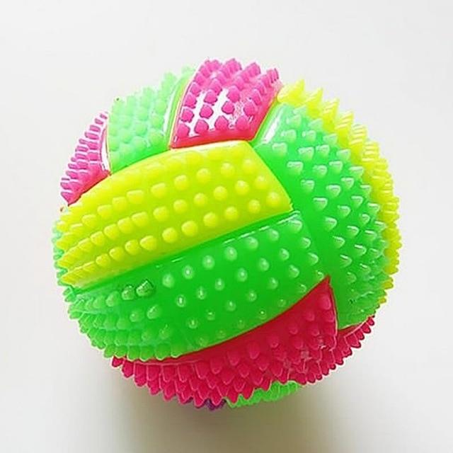 LED Color Changing Dog Squeak Ball Toys Pet Clever