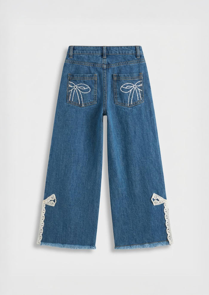 Lena Bow Detail Straight Leg Jean