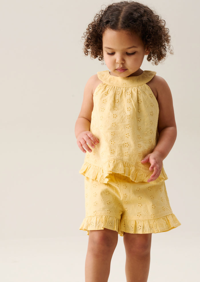 Leona Broderie Frill Top & Short Set