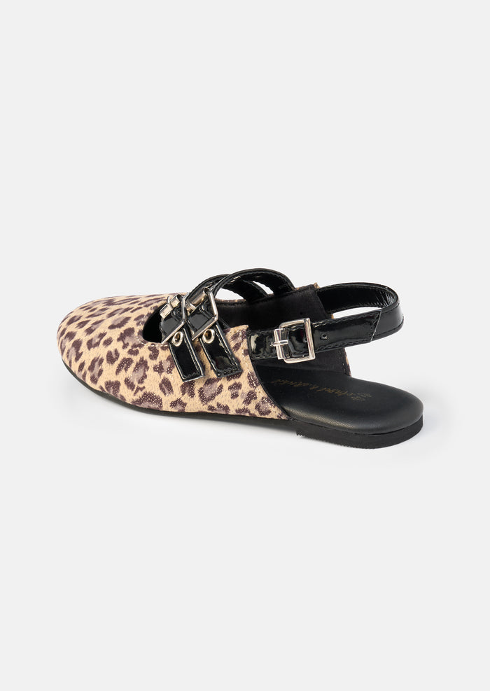 Leopard Buckle Sling Back Shoe