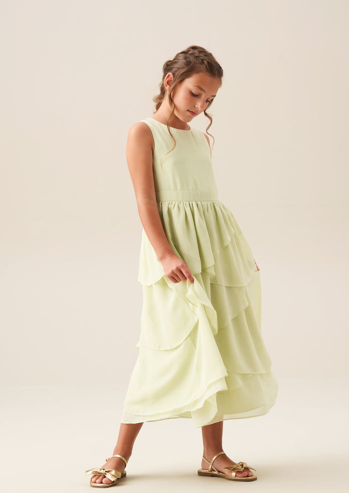 Letitia Sage Tiered Ruffle Dress