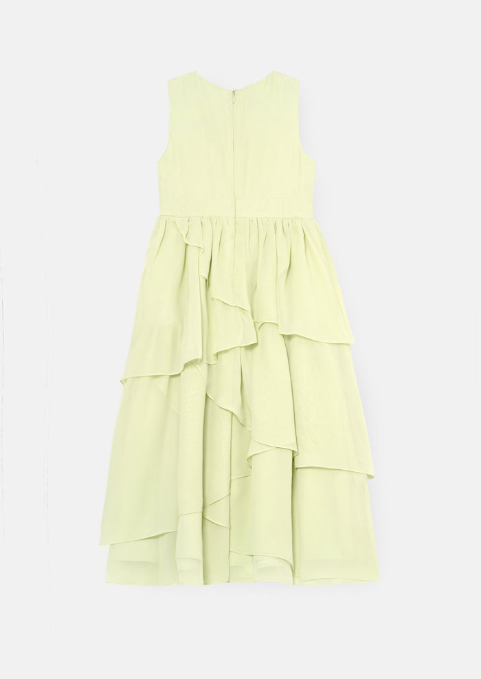 Letitia Sage Tiered Ruffle Dress