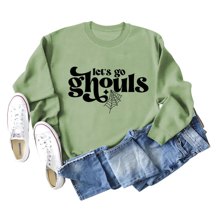 Olive sweater (black font) / S
