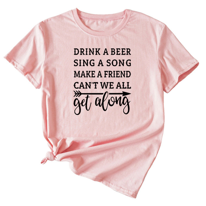 Pink (black font) / S
