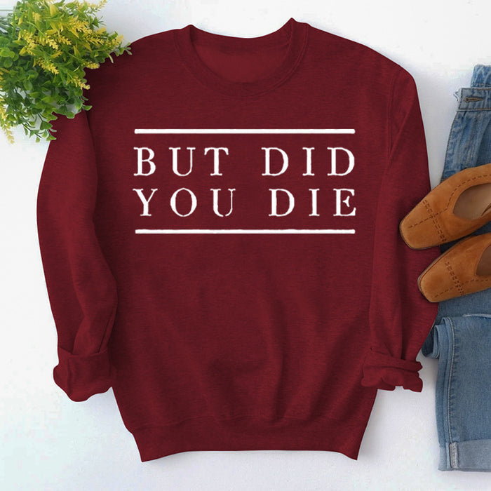 Red wine sweater (white font) / S