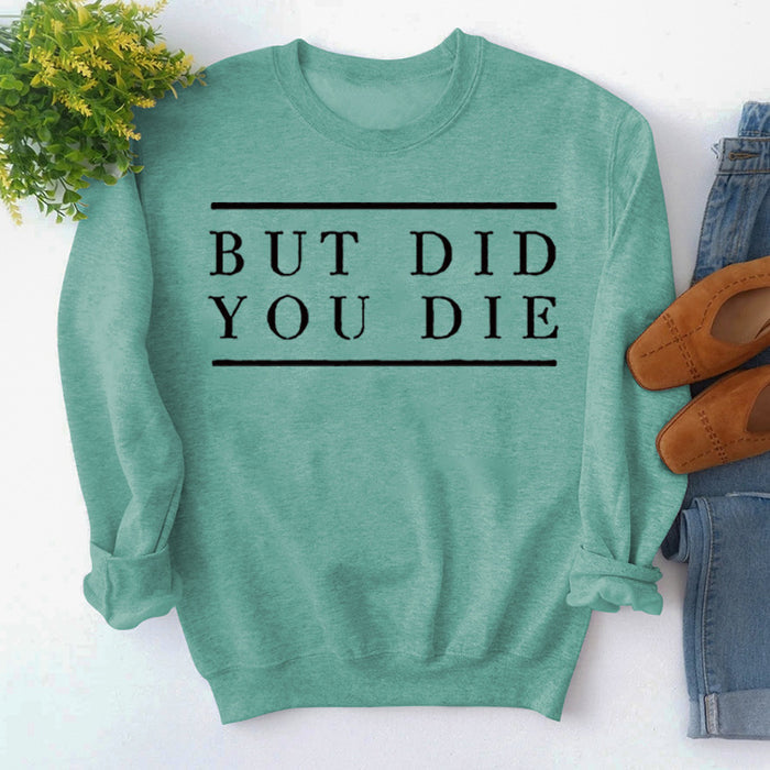 Light green sweater (black font) / S