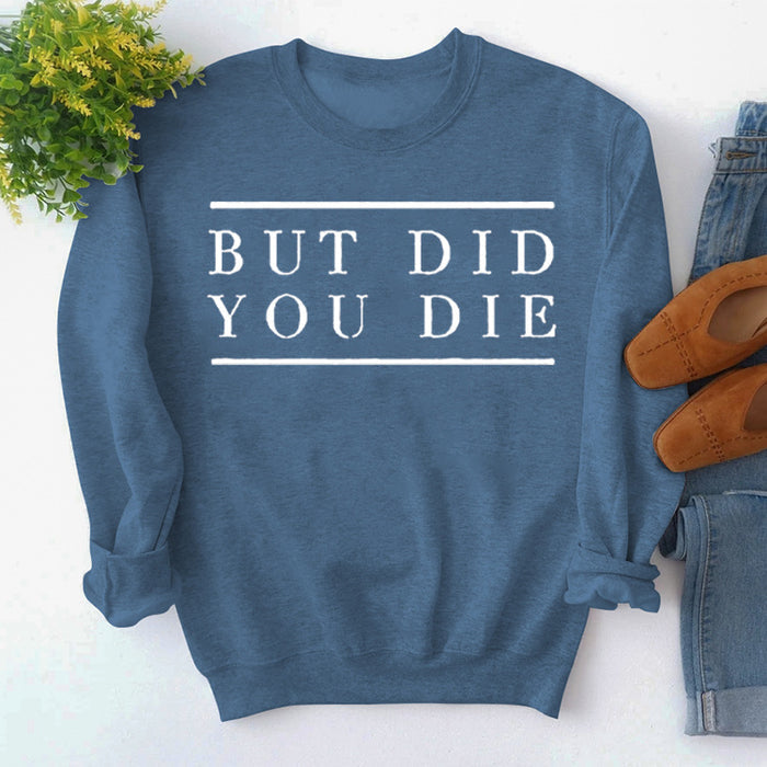 Blue sweater (white font) / S