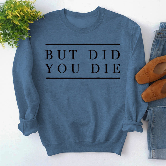 Blue sweater (black font) / S
