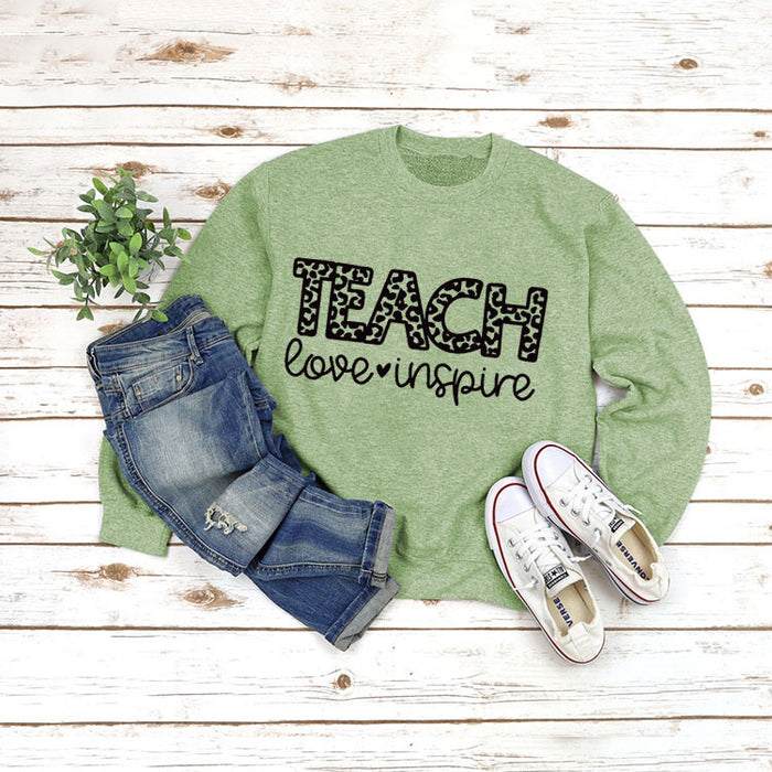 Olive green sweater (black font) / S