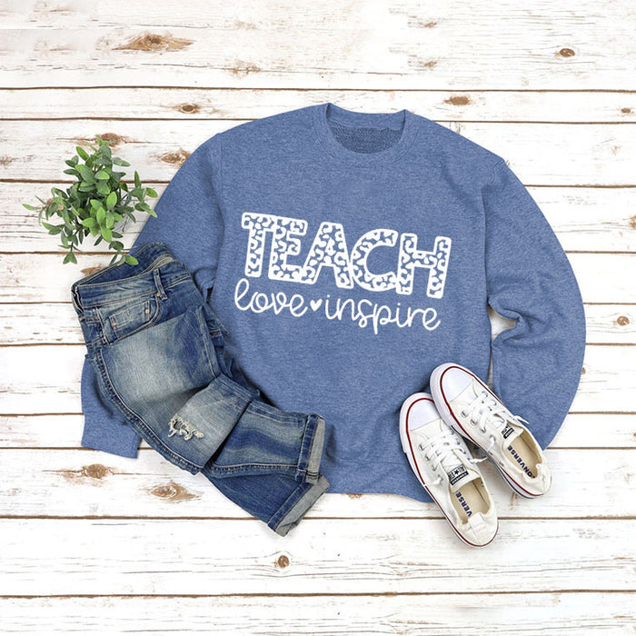 Blue sweater (white font) / S