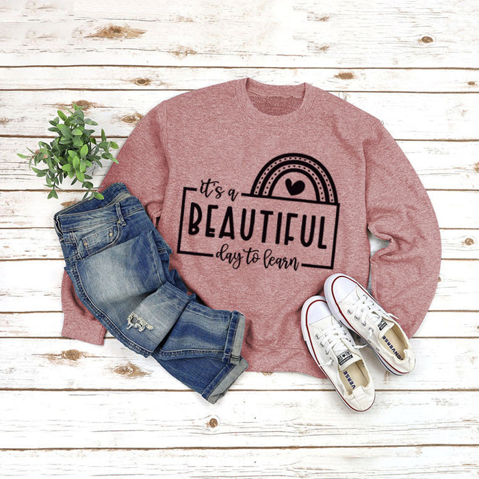 Rose gold sweater (black font) / S