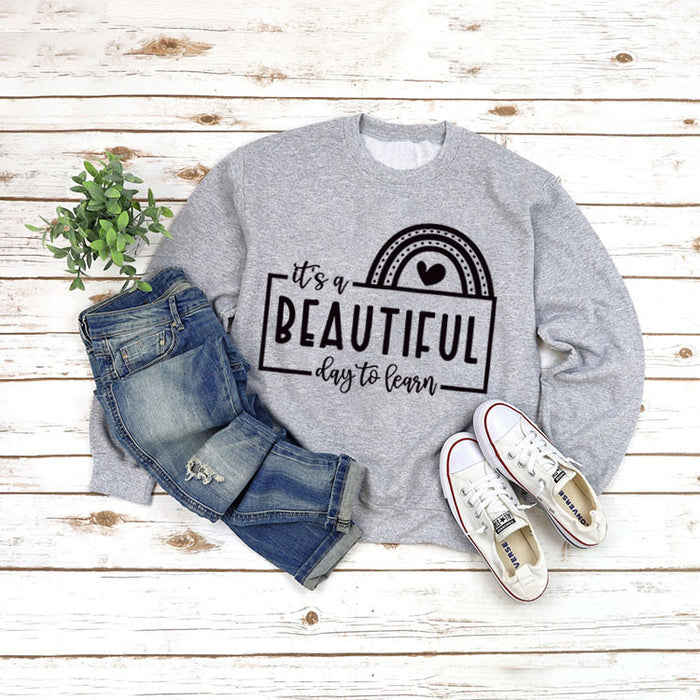 Gray sweater (black font) / S