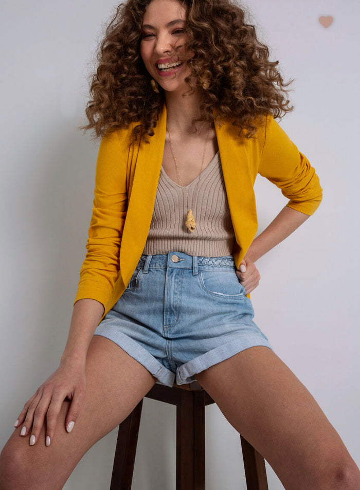 LEZ A LEZ BRAIDED BELT DENIM SHORT