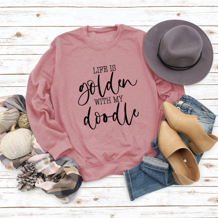 Rose gold sweater (black font) / S