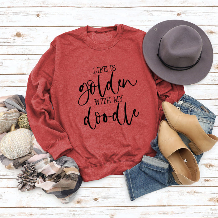 Red sweater (black font) / S