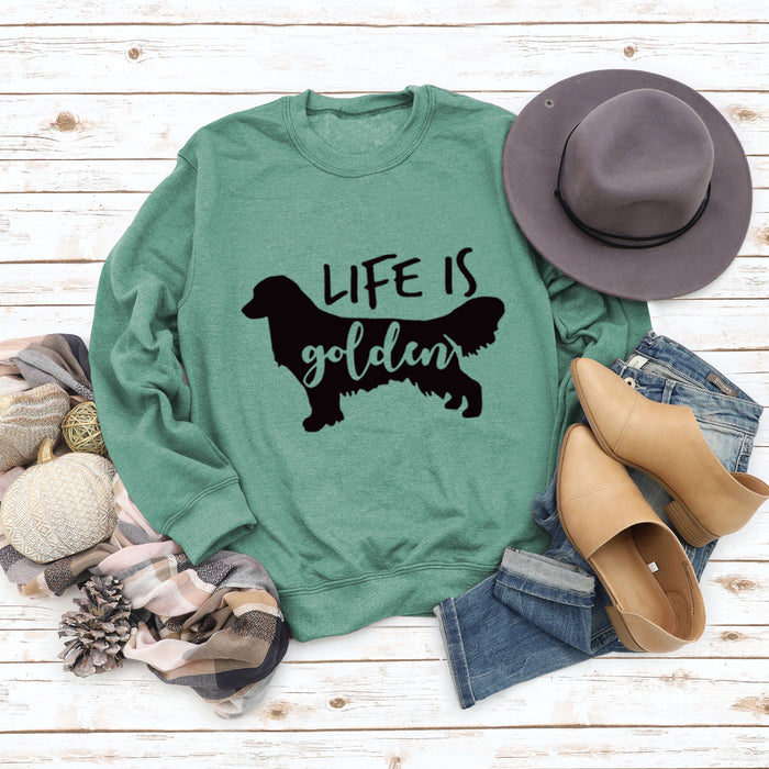 Light green sweater (black font) / S