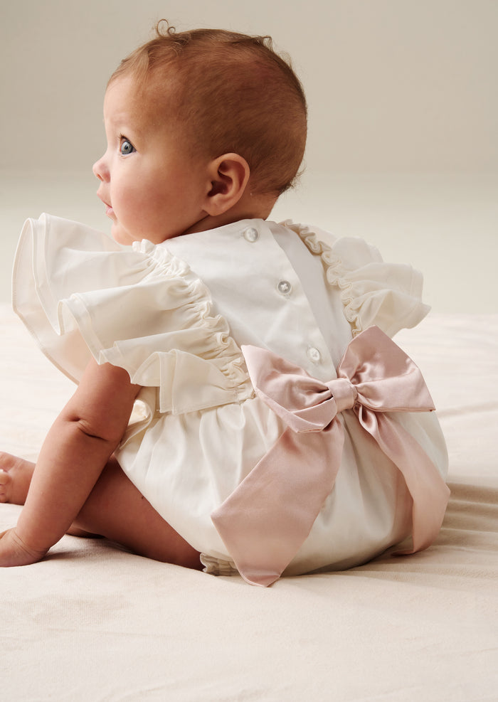 Lily White Double Frill Sleeve Romper