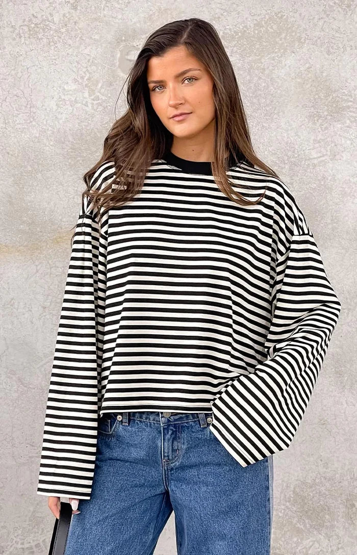 Lioness Bloom Onyx Stripe Long Sleeve Top