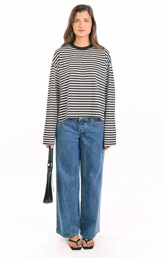 Lioness Bloom Onyx Stripe Long Sleeve Top