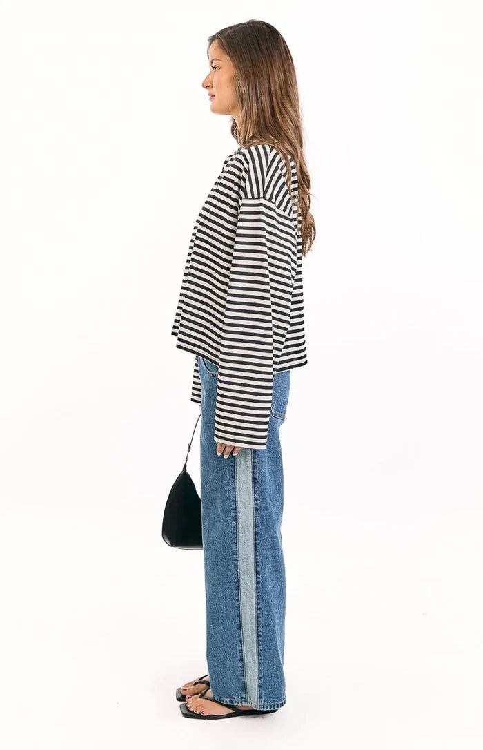 Lioness Bloom Onyx Stripe Long Sleeve Top